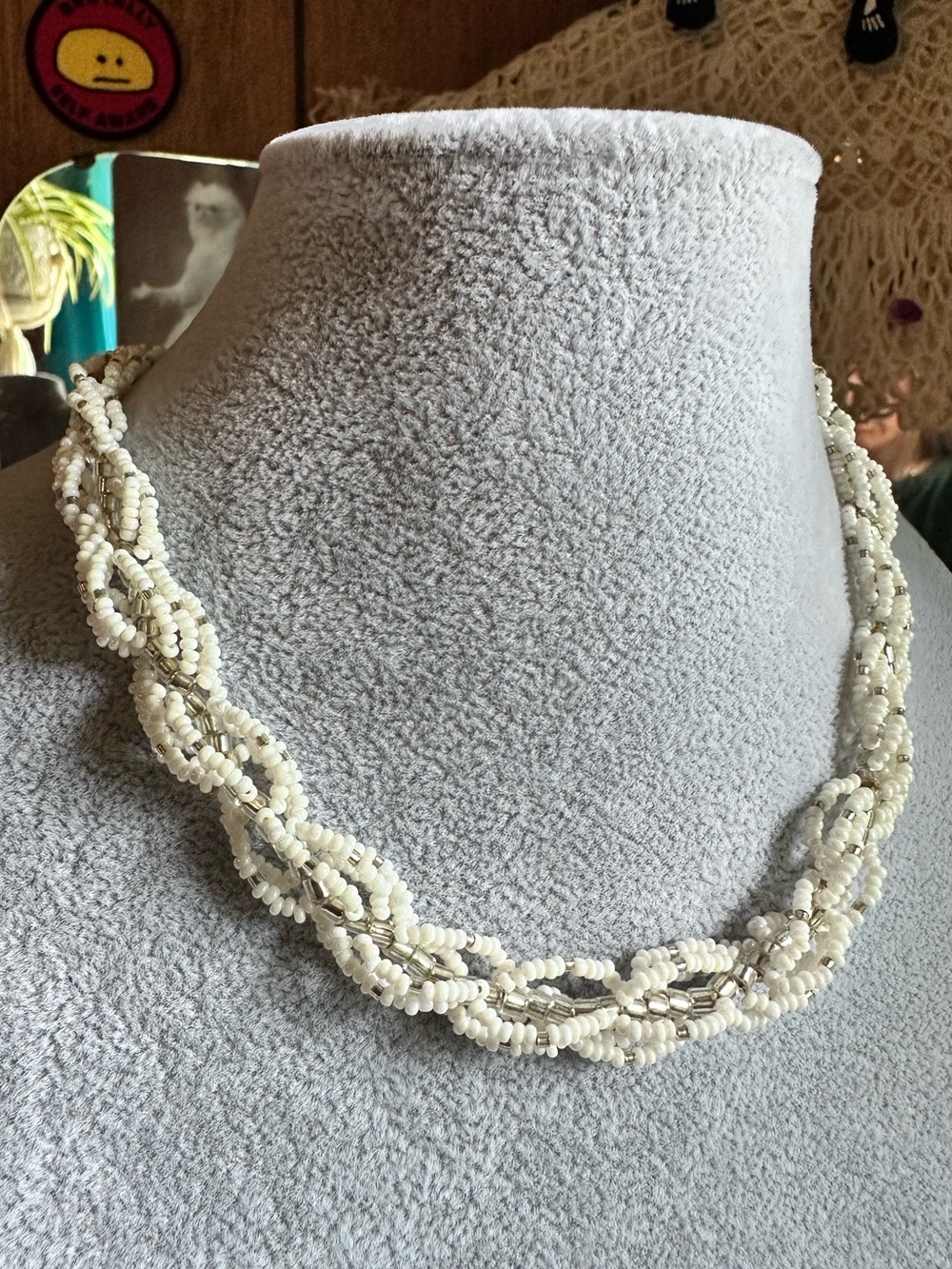 Vintage • Twisted Multi Strand Seed Bead Short Necklace